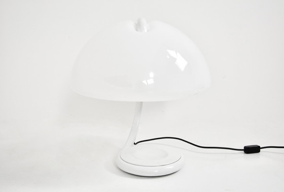 Image 1 of Witte Serpente tafellamp van Elio Martinelli voor Martinelli Luce, 1960