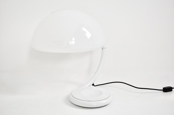 Image 1 of Witte Serpente tafellamp van Elio Martinelli voor Martinelli Luce, 1960