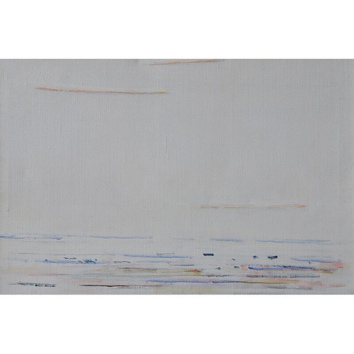 Vintage olieverfschilderij op doek door Ragnar Andersson, 1989