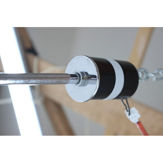 Image 1 of Mid Century kroonluchter van metaal en glas door Napako, Tsjecho-Slowakije 1970