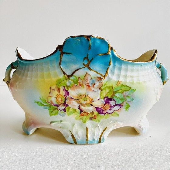 Image 1 of Art Nouveau jardiniere bloempot porselein Czechoslovakia 1920's