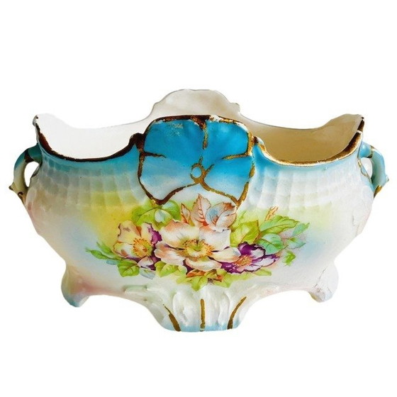 Image 1 of Art Nouveau jardiniere bloempot porselein Czechoslovakia 1920's