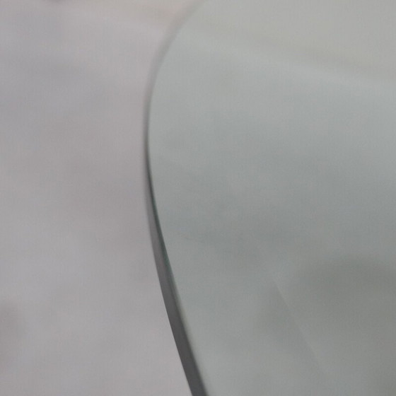 Image 1 of Vloeiende eettafel van travertijn en glas uit de Mid Century, Italië 1970