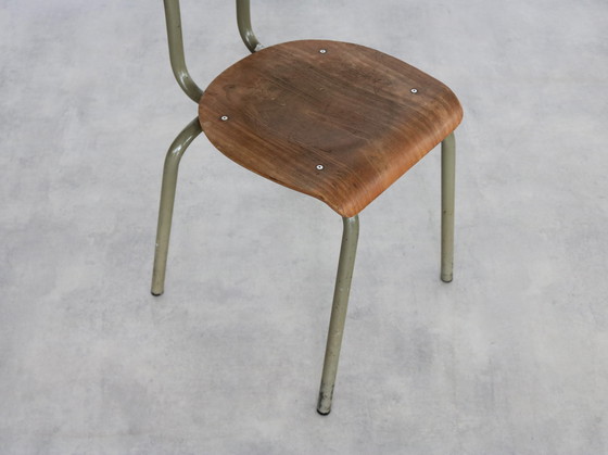 Image 1 of 8X Vintage Industriële Tubax Stoelen