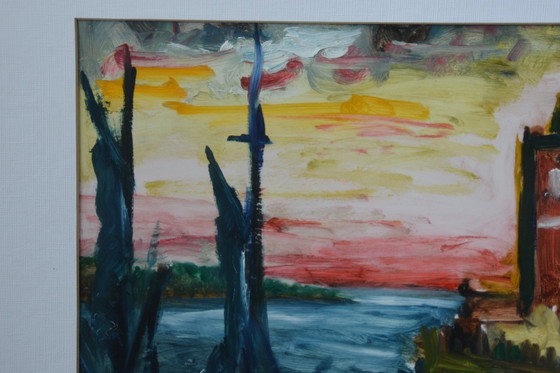 Image 1 of Acryl  Schilderij Op Papier  (  Gesigneerd )   Boudewijn 