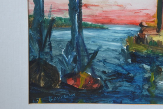 Image 1 of Acryl  Schilderij Op Papier  (  Gesigneerd )   Boudewijn 