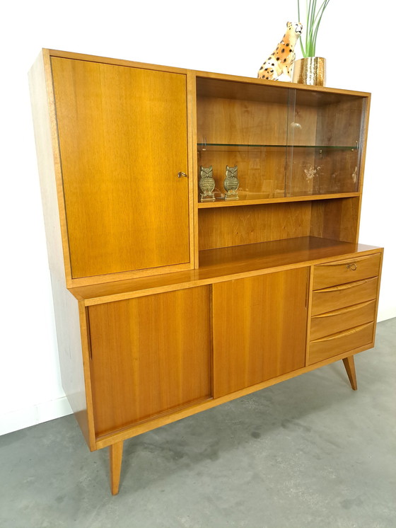 Image 1 of Vintage vitrinekast met lades, vintage wandkast