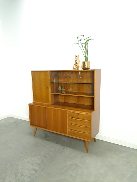 Image 1 of Vintage vitrinekast met lades, vintage wandkast