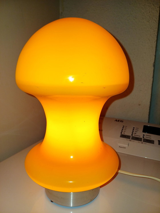 Image 1 of Space Age Oranje Glazen Lamp