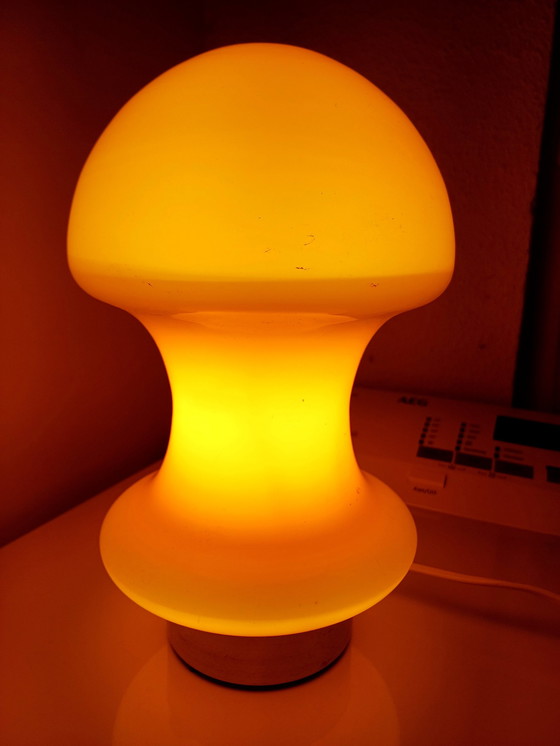 Image 1 of Space Age Oranje Glazen Lamp