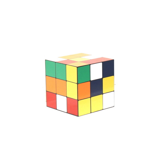 Image 1 of Unieke Vierkante Jaren ’80 Salontafel Rubiks Kubus