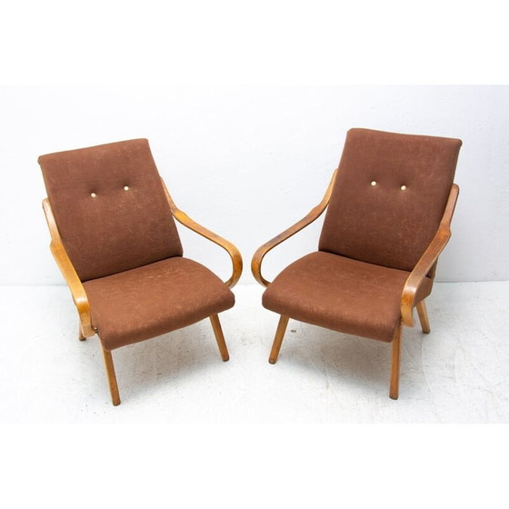 Image 1 of Paar vintage fauteuils van Jaroslav Šmídek voor Jitona, Tsjecho-Slowakije 1960