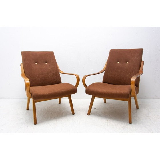 Image 1 of Paar vintage fauteuils van Jaroslav Šmídek voor Jitona, Tsjecho-Slowakije 1960