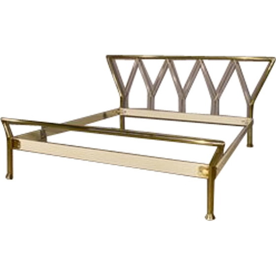 Image 1 of Vintage tweepersoons daybed in messing van Lipparini, Italië 1970