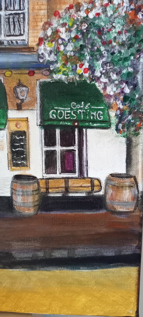 Image 1 of Tineke Van Steenbergen Café Goesting Acrylverfschilderij