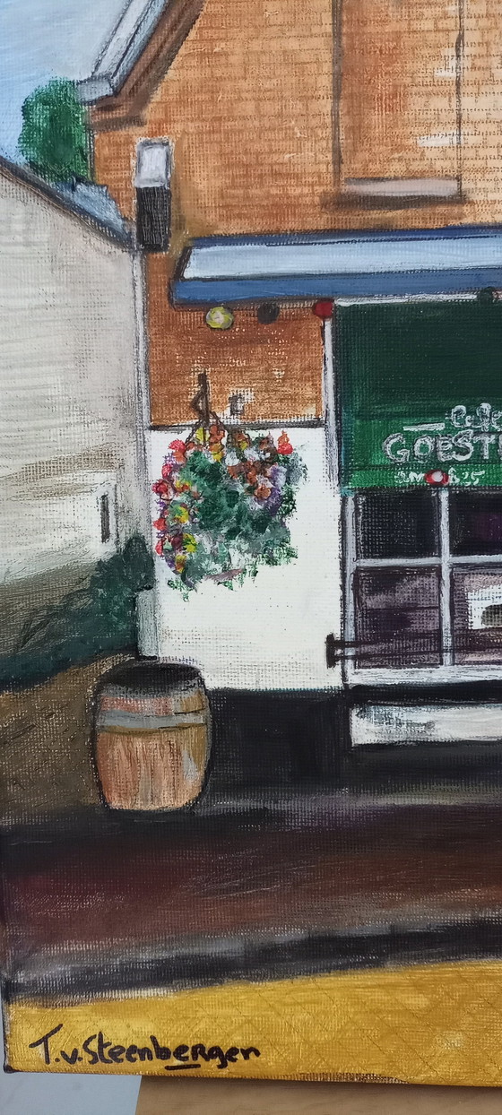 Image 1 of Tineke Van Steenbergen Café Goesting Acrylverfschilderij