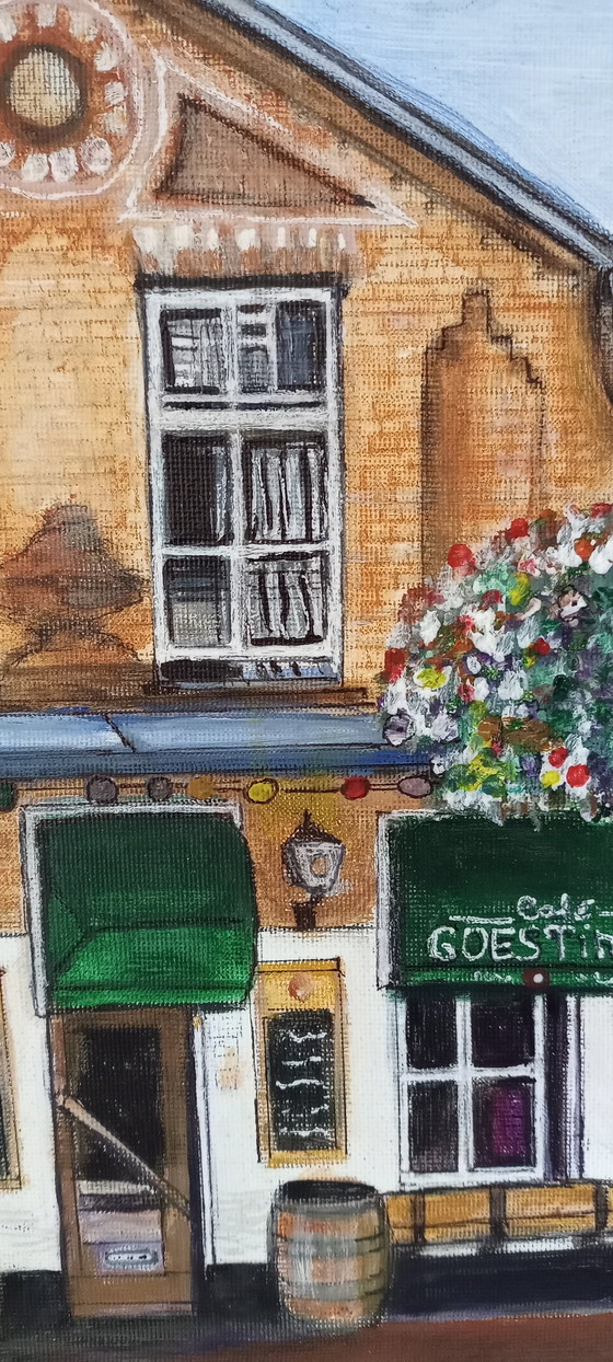 Image 1 of Tineke Van Steenbergen Café Goesting Acrylverfschilderij