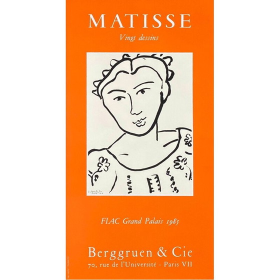 Image 1 of Vintage poster "Galerie Berggruen" van Henri Matisse, 1985