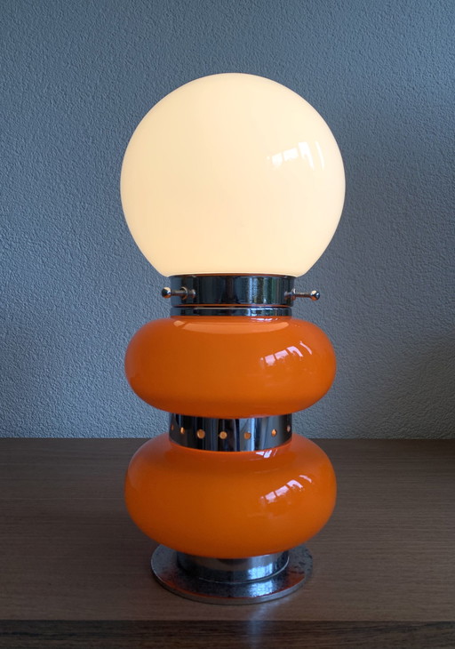 Vintage oranje tafellamp 70’s