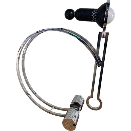 Vintage zwarte schommellamp van Charles Martin, 1970