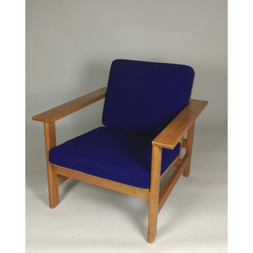 Vintage massief eiken fauteuil van Søren Holst voor Fredericia Furniture, 1984