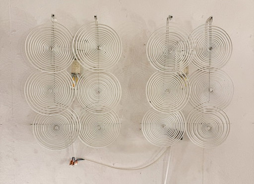 Mid Century Modern Paar Metalen Wandlampen, Italië, 1960S