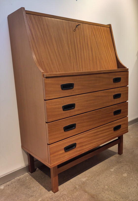 Image 1 of Vintage Teak Houten Secretaire 