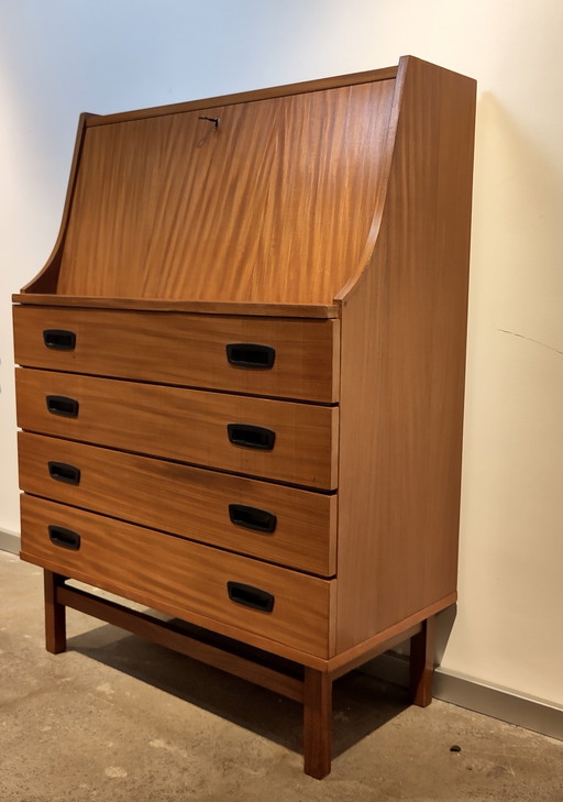 Vintage Teak Houten Secretaire 