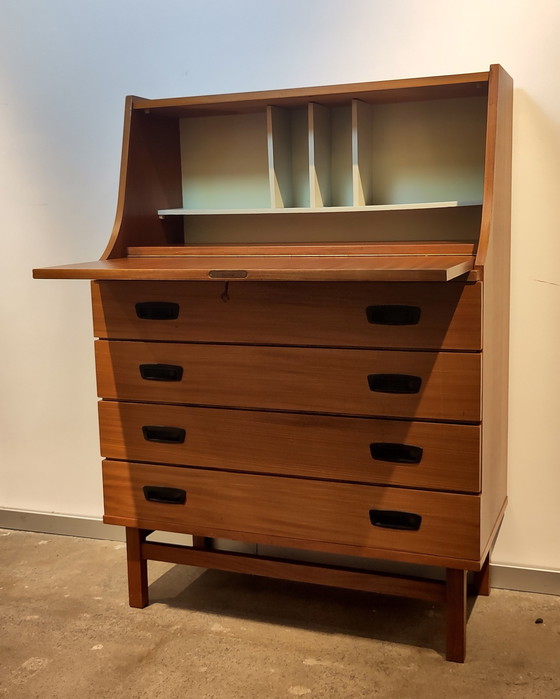 Image 1 of Vintage Teak Houten Secretaire 