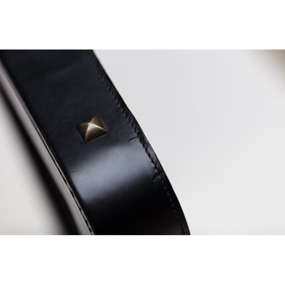 Image 1 of Vintage lederen spiegel naar Jacques Adnet, 2000