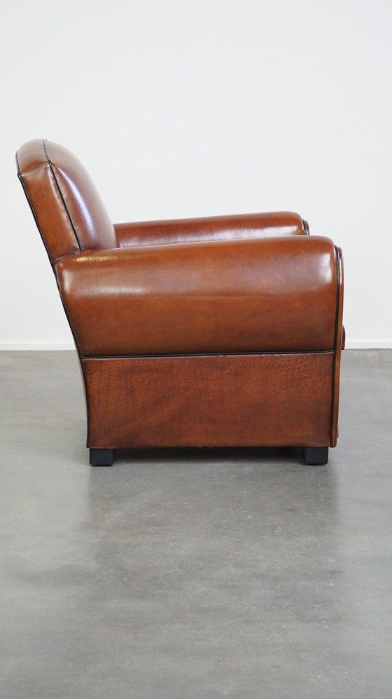 Image 1 of Design Fauteuil/ Armchair Gemaakt Van Schapenleer 