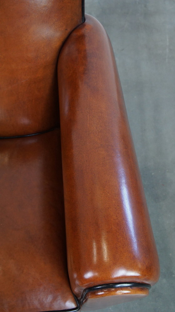 Image 1 of Design Fauteuil/ Armchair Gemaakt Van Schapenleer 