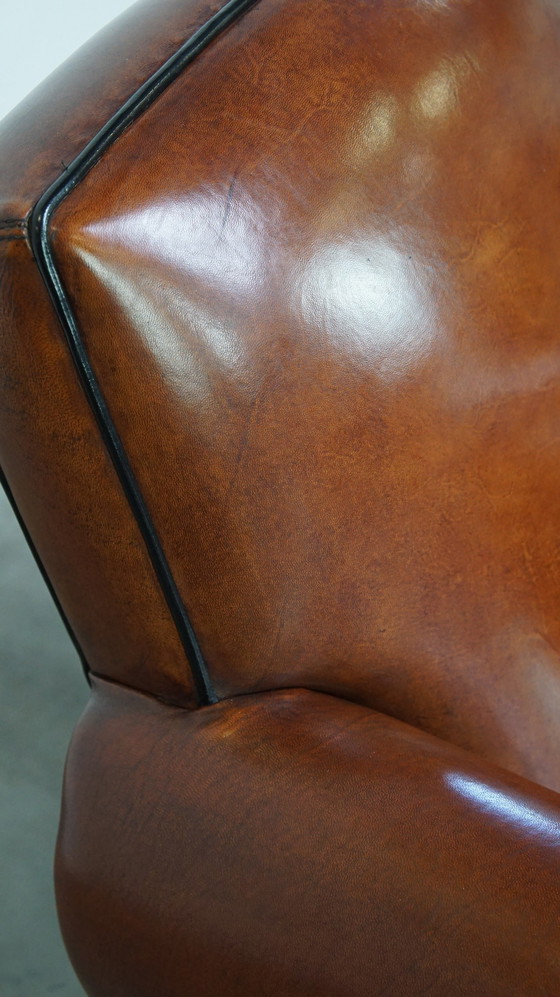 Image 1 of Design Fauteuil/ Armchair Gemaakt Van Schapenleer 