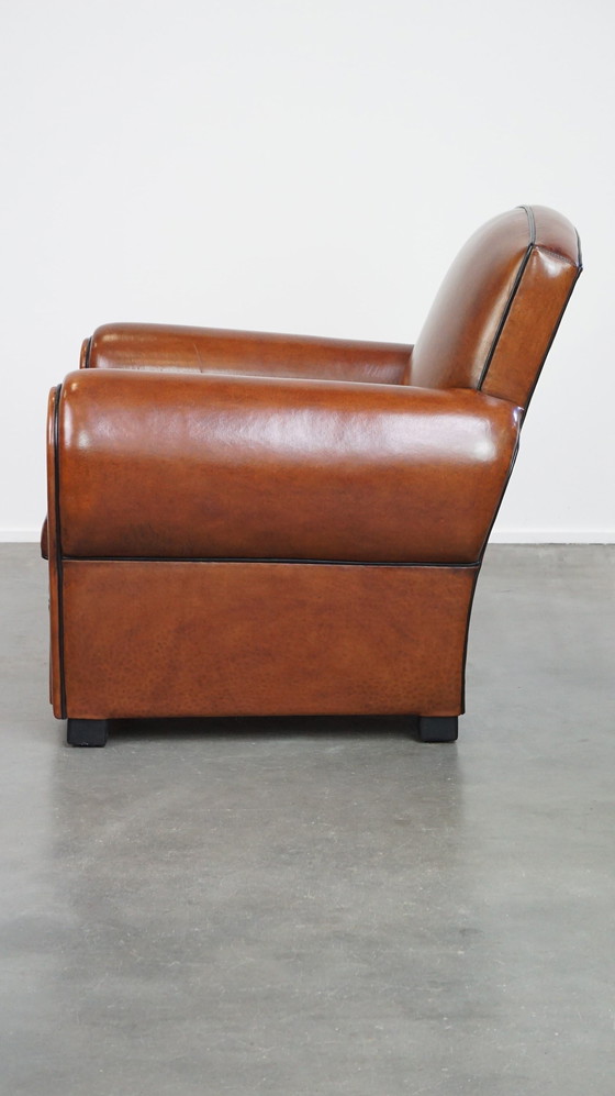 Image 1 of Design Fauteuil/ Armchair Gemaakt Van Schapenleer 