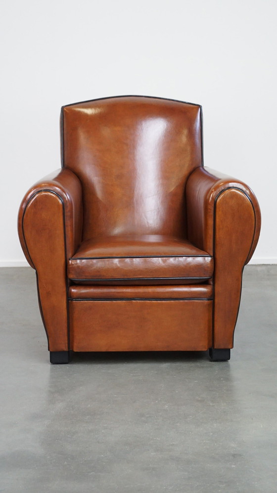 Image 1 of Design Fauteuil/ Armchair Gemaakt Van Schapenleer 