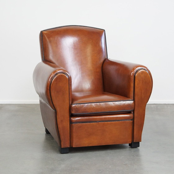 Image 1 of Design Fauteuil/ Armchair Gemaakt Van Schapenleer 