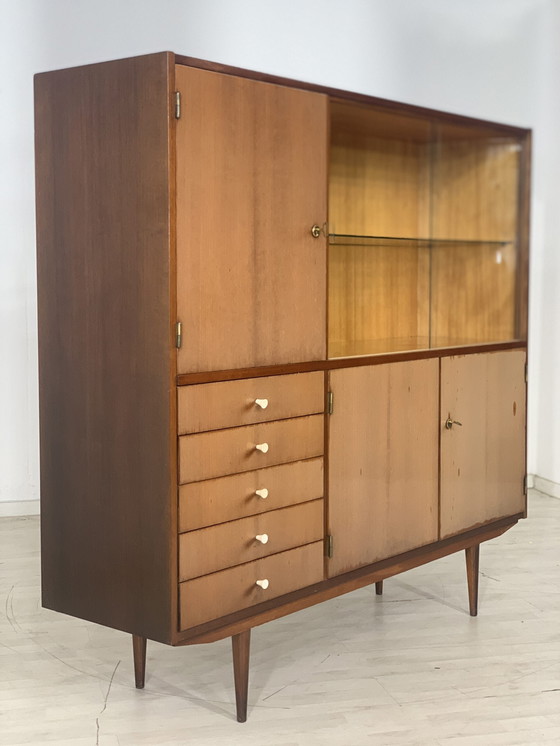 Image 1 of Mid Century highboard dressoir buffetkast halkast vintage