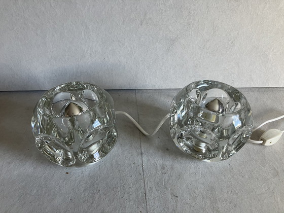 Image 1 of 2 X Peil & Putzler Ice Cube Set Van 2 Glazen Design Tafellampen