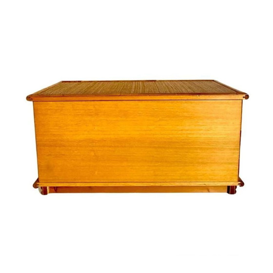 Image 1 of 1X Midcentury Moderne Dal Vera Rotan hutkoffer, Italië 1970S