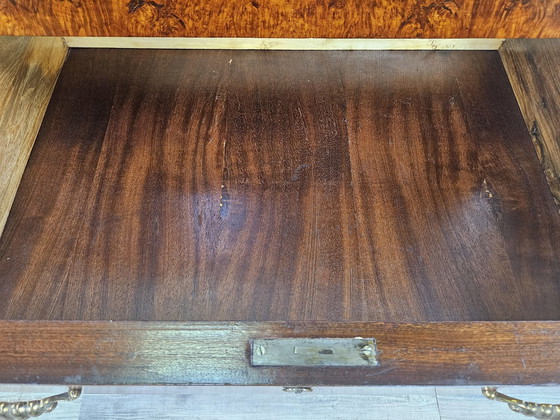 Image 1 of Groot Art Decò Dressoir In Mahonie Burl Met Esdoorn Inlegwerk