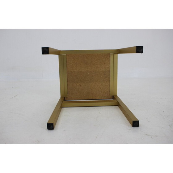 Image 1 of Vintage bijzettafel van messing en glas, Italië 1960