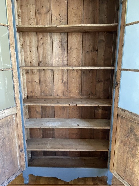 Image 1 of Hoge 18E Eeuwse Vitrinekast Servieskast Keukenkast 3 M Frans