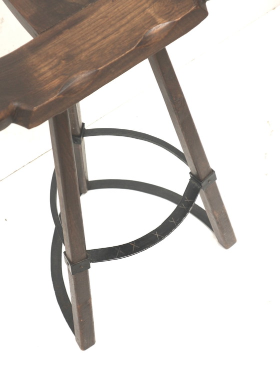 Image 1 of 5X Vintage Spaanse Brutalist 'Marbella' Kruk Van Confonorm Uit De Jaren 70