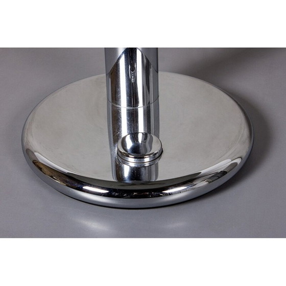 Image 1 of Vintage tafellamp in zwart geborsteld metaal en chroom van Egon Hillebrand, Duitsland 1970