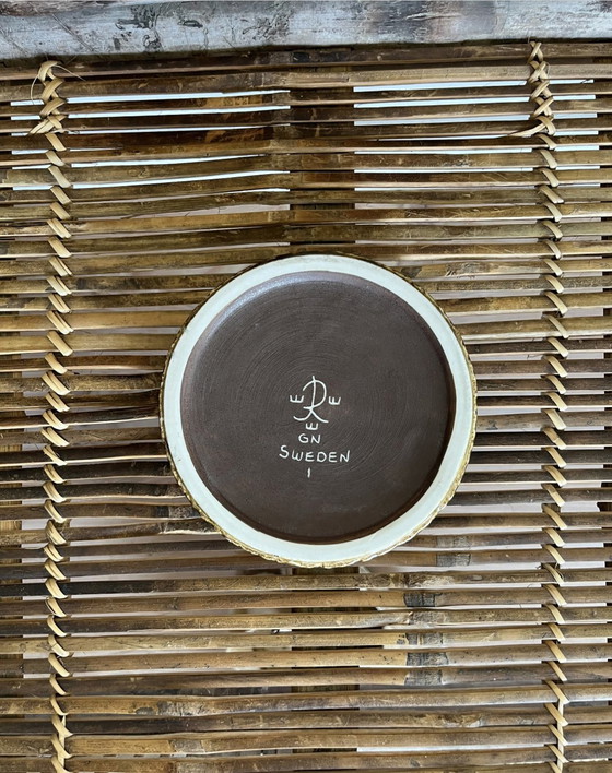 Image 1 of Schaal Gunnar Nylund Rörstrand Zweden, Steengoed, Serie "Birka", Maat 1, 1960S