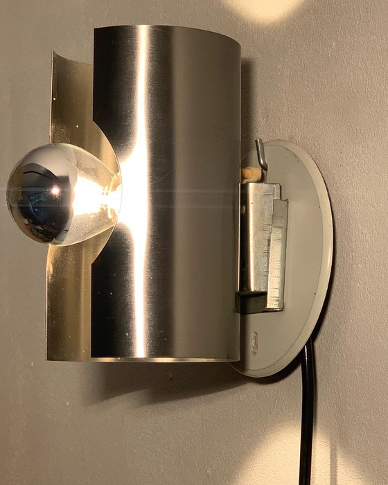 Image 1 of Seventies rvs Wandlamp