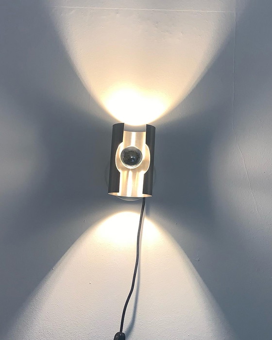 Image 1 of Seventies rvs Wandlamp