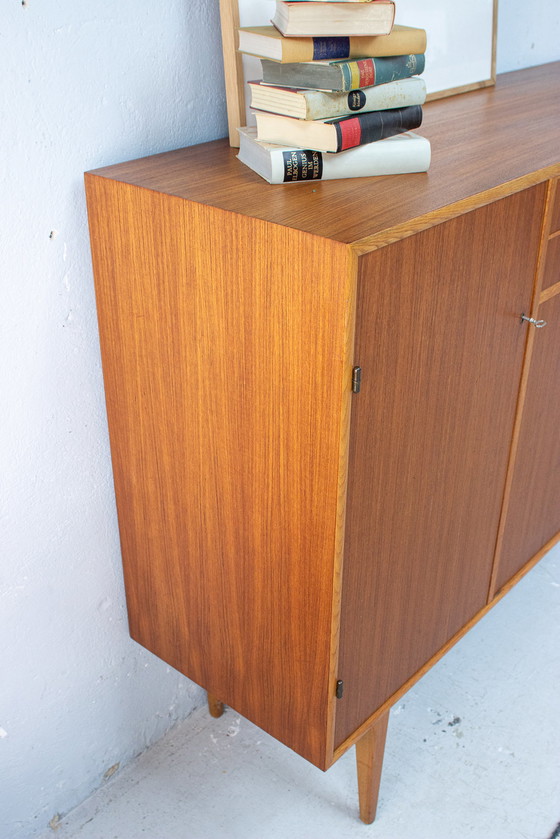 Image 1 of Vintage teakhouten buffetkast met hoge laden Midcentury