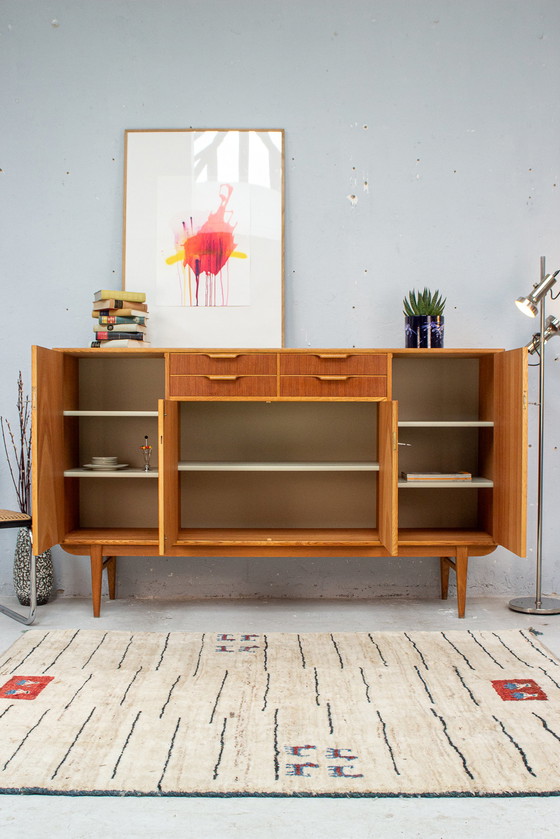 Image 1 of Vintage teakhouten buffetkast met hoge laden Midcentury