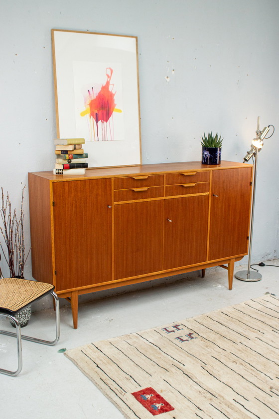 Image 1 of Vintage teakhouten buffetkast met hoge laden Midcentury